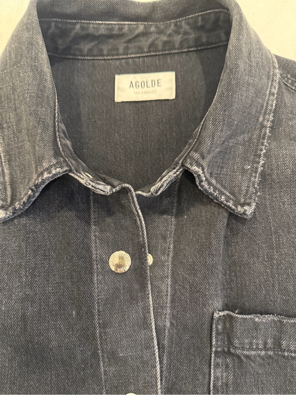 Agolde Washed Black Denim Jacket